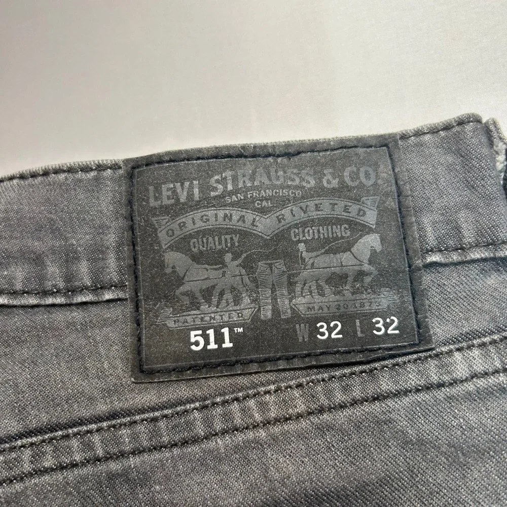 Levis 511 Slim Fit Grey Denim Jeans Mens 32x32 PC9-04511-0280
